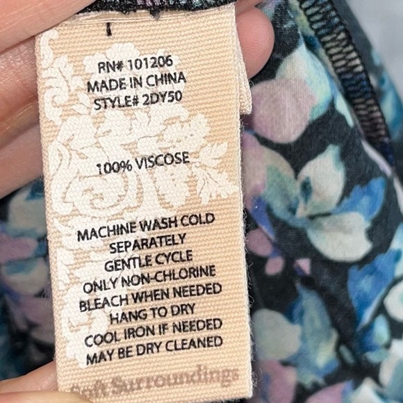 Soft Surroundings Night Bloom Floral Patchwork Dress Blue Women’s Size Small - Picture 9 of 11